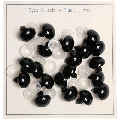 Go Handmade Safety Eyes Noir 18 mm (10 paires)