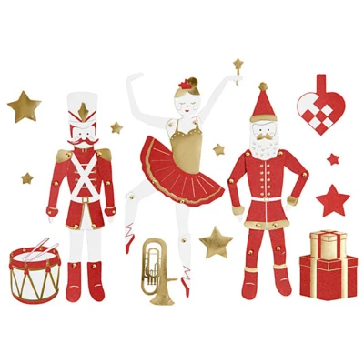 Sprællemænd Casse-Noisette, ballerine et Père Noël, 2 feuilles