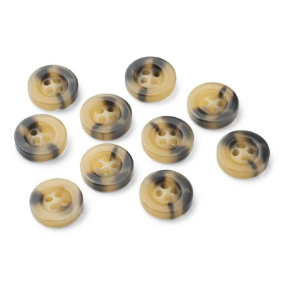 LindeHobby Boutons en plastique beige/noir, 24 mm, 10 pcs
