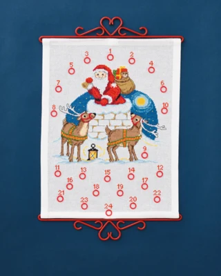 Kit de broderie Père Noël dans la cheminée 32 x 42 cm B5125/32